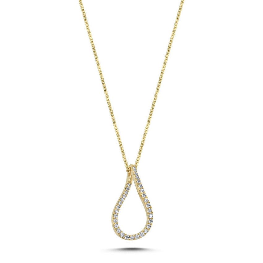 Valentina diamantvedhæng i 14 karat guld fra Nuran med dråbeformet design og diamanter 0,25–0,60 ct.